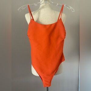 Billabong Vibrant Orange Ribbed Top